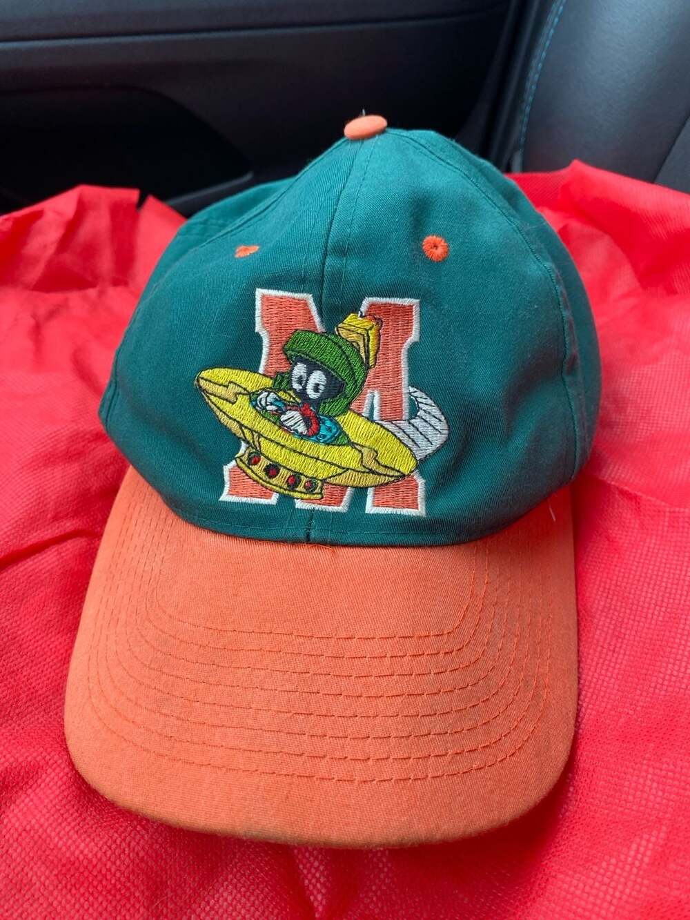 Vintage 1993 Looney Tunes Marvin the Martian Miami Hurricanes Style Snapback Hat
